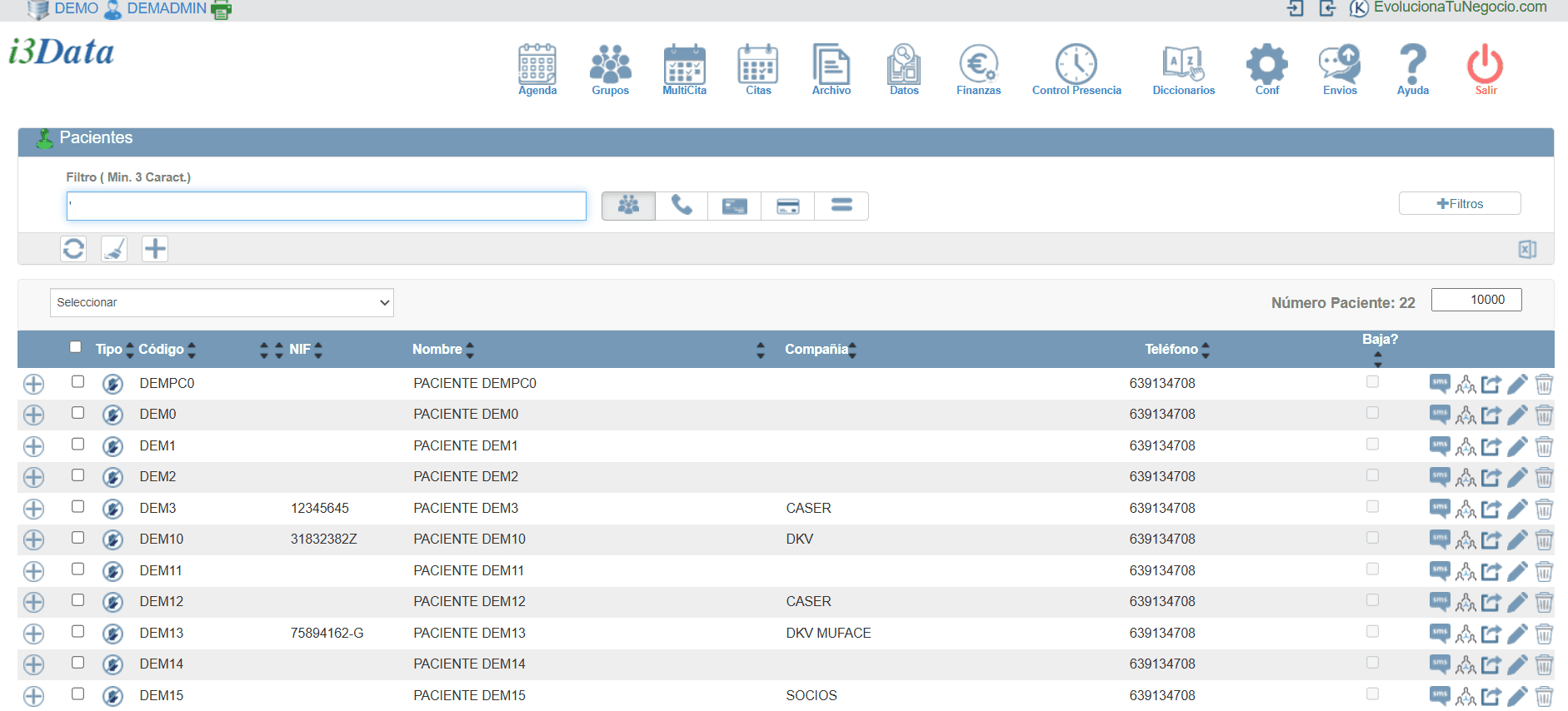 Gestión de pacientes